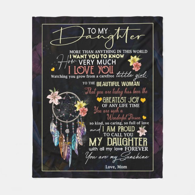 Manta Polar Personalizado Para Mi Hija, Amor De Mamá (Anverso)