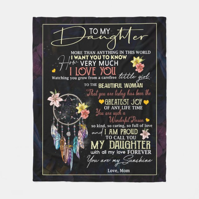 Manta Polar Personalizado Para Mi Hija, Amor De Mamá (Anverso)