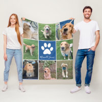 Personalizado Perro Collage de fotos Mascota azul 