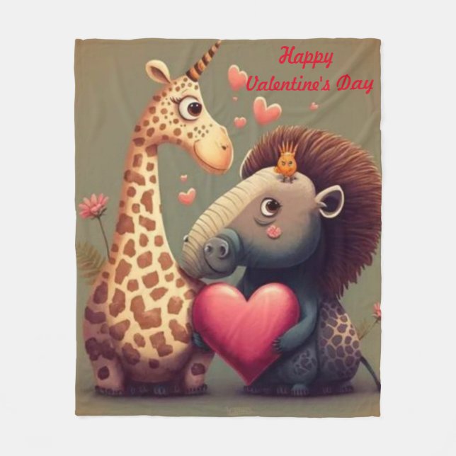 Manta Polar Personalizado personalizado de San Valentín (Anverso)