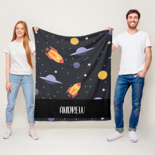 Manta Polar Personalizado personalizado, espacio exterior mono