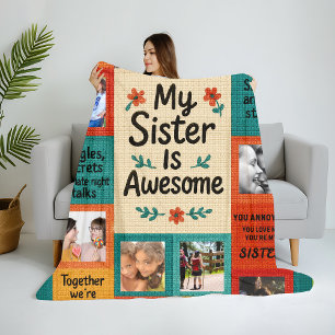 Manta Polar Personalizado Photo Sister Blanket Personalizable