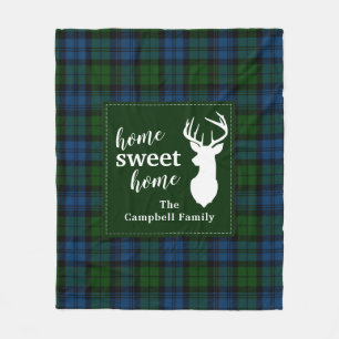 Manta Polar Personalizado Plaid Tartan Clan Campbell Military