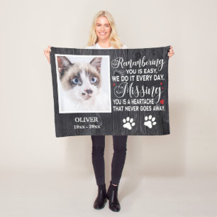 Manta Polar Personalizado Recordando Su Cita Memorial Para Gat