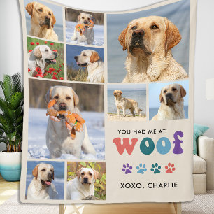 Manta Polar Personalizado Retro Dog Lover WOOF Mascota 11 Coll