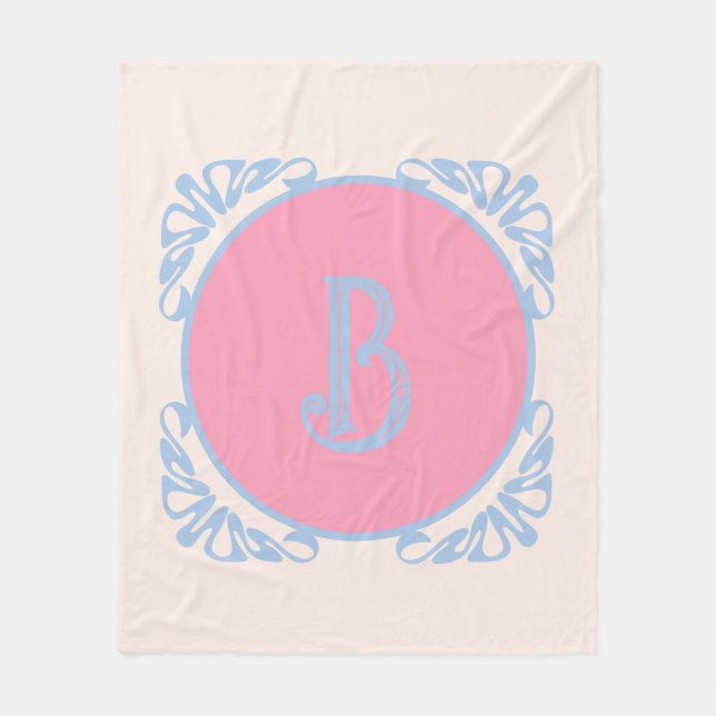 Manta Polar Personalizado rosa y azul  (Anverso)