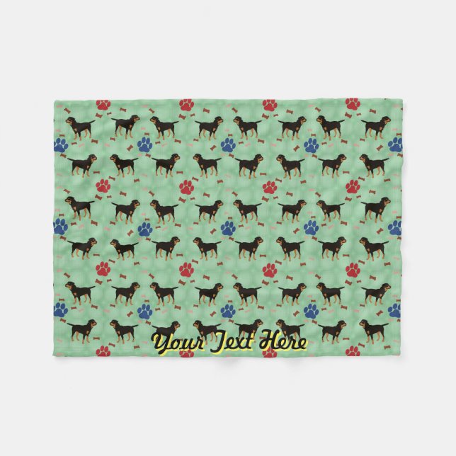 Manta Polar Personalizado Rottweiler (Frente (Horizontal))