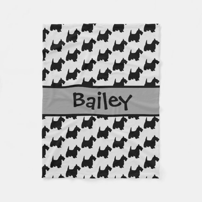 Manta Polar Personalizado Scottish Terrier Dog Silhouette (Anverso)