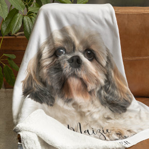 Manta Polar Personalizado Shih Tzu Perro Mascota personalizado