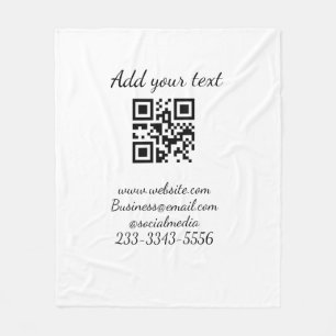 Manta Polar personalizado simple código QR agregar su nombre t