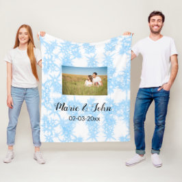 Manta Polar personalizado simple purpurina brillante azul colo