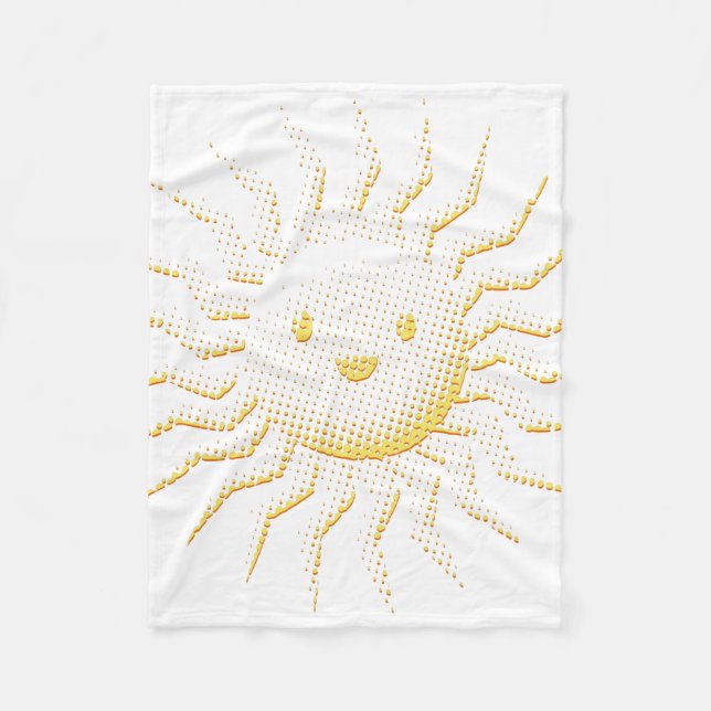 Manta Polar Personalizado Sonriente Cara Solar (Anverso)