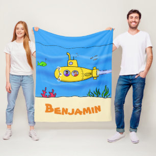 Manta Polar Personalizado submarino feliz