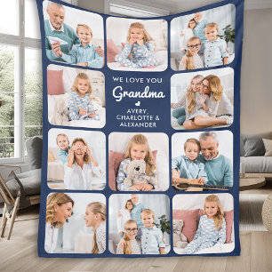 Manta Polar Personalizado te ama abuela Marina moderna azul 11