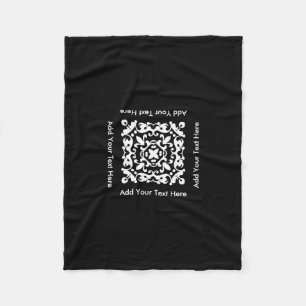 Manta Polar Personalizado Texto Decorativo Color negro y blanc