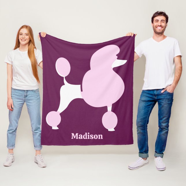 Manta Polar Personalizado Texto Pink Poodle (In situ)