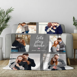 Manta Polar Personalizado Título Editable Collage de fotos de 