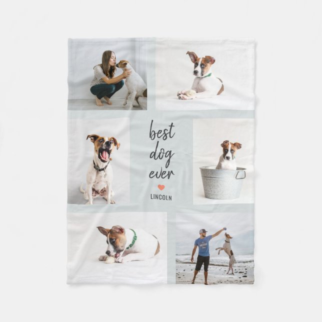 Manta Polar Personalizado Título Editable Collage de fotos de  (Anverso)