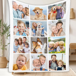 Manta Polar Personalizado Trendy 12 Fotos Collage Familia Cump