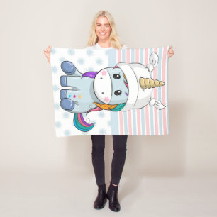 Manta Polar Personalizado Unicorn Pequeños bebés Fleece Blan
