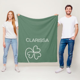 Manta Polar Personalizado verde de dibujo de la línea de la ho