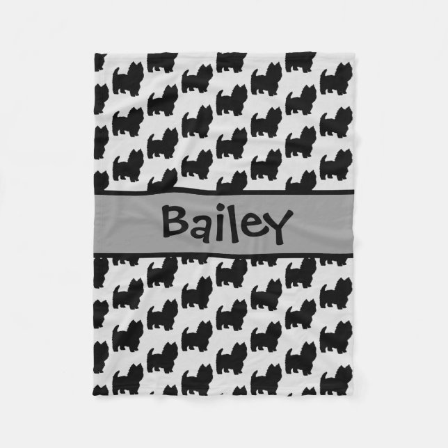 Manta Polar Personalizado Westie Dog Silhouette (Anverso)