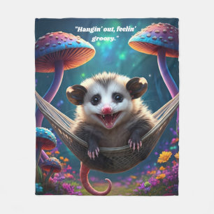 Manta Polar Personalizado Whimsical Opossum Psychedelt Hippie