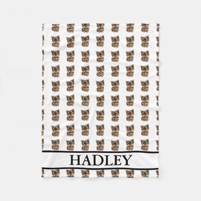 Manta Polar Personalizado Yorkie Yorkshire Terrier (Anverso)