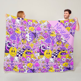 Manta Polar Personalizados Cute Doodle Hippy Style