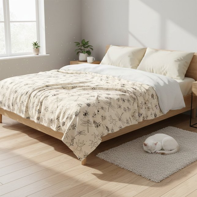 Manta Polar Personalizados dibujados a mano Insectos Patrón La (Subido por el creador)