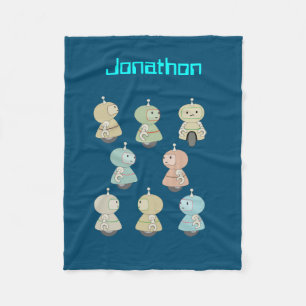 Manta Polar Personalízalo - Ilustracion Cute Robot