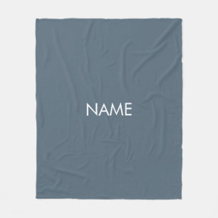 Manta Polar Personalizar con nombre, texto gris minimalista /