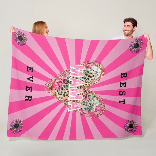 Manta Polar Personalizar de la mamá de Heart Floral (In situ)