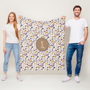 Manta Polar Personalizar de patrón botánico