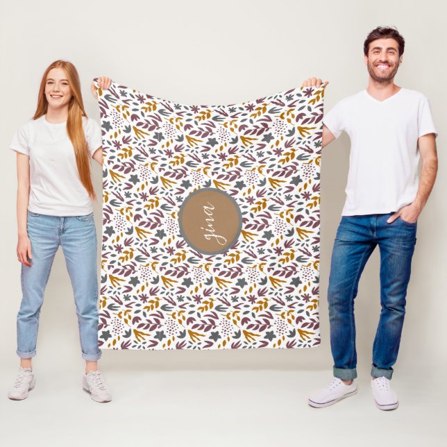 Manta Polar Personalizar de patrón botánico (In situ)