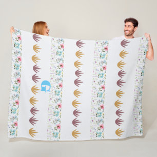 Manta Polar Personalizar de patrón floral de acuarela