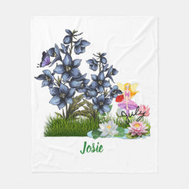 Manta Polar Personalizar flores y piedra de nacimiento de juli