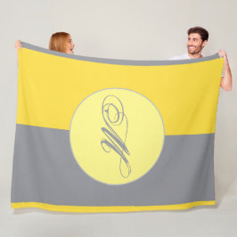 Manta Polar Personalizar Gris Amarillo Claro Y Suave