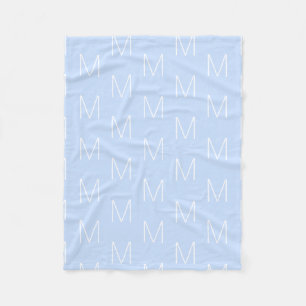 Manta Polar Personalizar la letra inicial del monograma cielo 