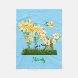 Manta Polar Personalizar las flores de nacimiento y la piedra