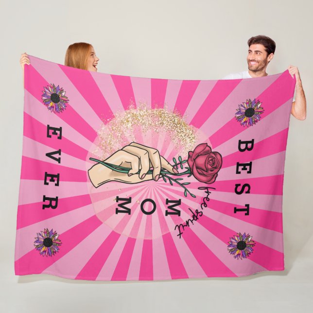 Manta Polar Personalizar Rosa Purpurina elegante de color rosa (In situ)