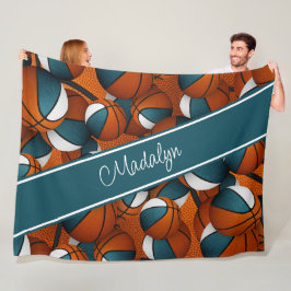 Manta Polar personalizar su nombre en baloncesto blanco verde 