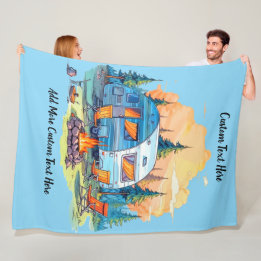 Manta Polar Personalizar Vehículo Recreativo Fuego de Campamen