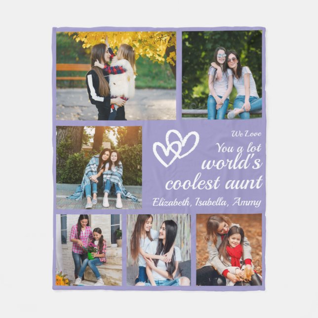Manta Polar Personalized Aunt Violet 6 Custom Family Photo (Anverso)