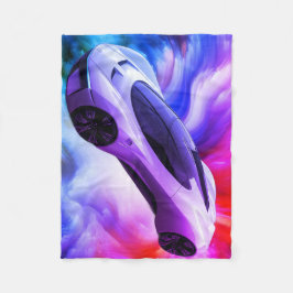 Manta Polar Personalized Baby Blanket With a Fancy Car on It