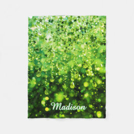 Manta Polar Personalized Baby Blanket With Green Faux Sparkle 