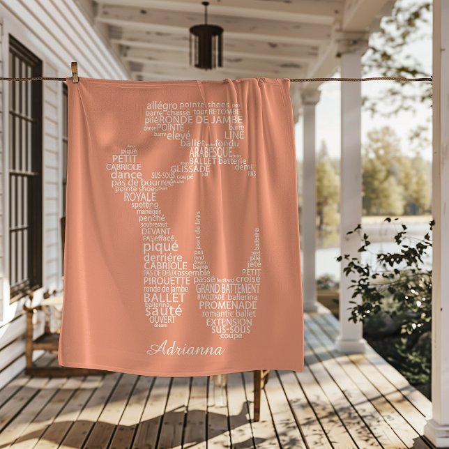 Manta Polar Personalized Ballet Shoe Typography  (Subido por el creador)