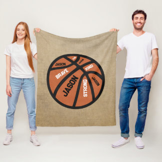 Manta Polar Personalized Basketball Blanket Add Your Name