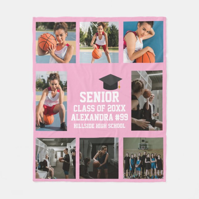 Manta Polar Personalized Basketball Girls Senior Graduation (Anverso)