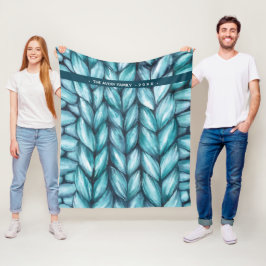 Manta Polar Personalized Blue Watercolor Knitted